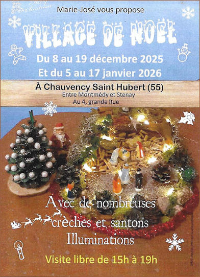 La magie de Noël s'installe à Chauvency-St-Hubert chez Marie-José.